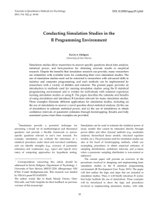 Conducting Simulation Studies in the R Programming Environment