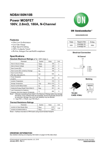 NDBA180N10B Power MOSFET 100V, 2.8mΩ