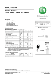 NDPL180N10B Power MOSFET 100V, 3.0mΩ, 180A, N