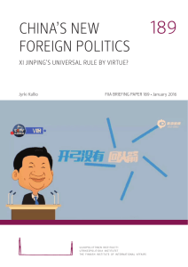 China`s new foreign politics: Xi Jinping`s universal rule by virtue?