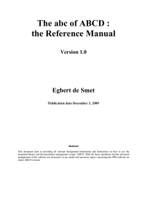 The abc of ABCD : the Reference Manual - Modelo