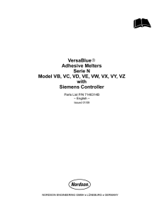 VersaBlueR Adhesive Melters Serie N Model VB, VC, VD, VE, VW