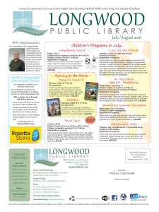 July/August - Longwood Public Library