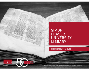 2014-2015 - SFU Library - Simon Fraser University