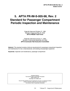Standard for Passenger Compartment Periodic Inspection and