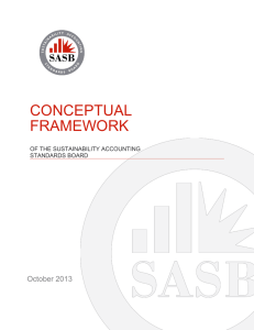 Conceptual Framework - Sustainability Accounting Standards Board