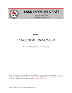 Conceptual Framework - Sustainability Accounting Standards Board