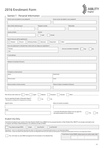 2016 Enrolment Form