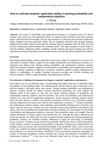 How to cultivate students` application ability in teaching probability