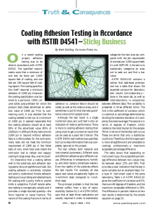 Coating Adhesion Testing in Accordance with ASTM