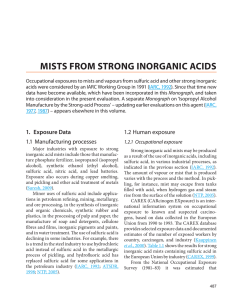 mists from strong inorganic acids