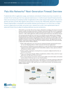 Palo Alto Networks® Next-Generation Firewall Overview