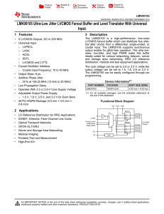 LMK00105 Ultra-low Jitter LVCMOS Fanout Buffer/Level Translator