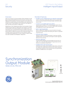 Data Sheet 85001-0543 -- Synchronization Output Module