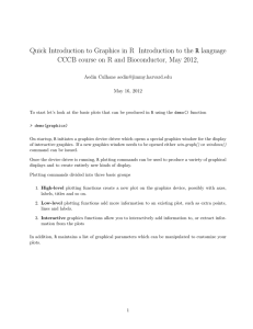 Quick Introduction to Graphics in R Introduction to the R language