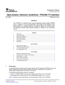 Opto-Isolator Selection Guidelines: TPS2384
