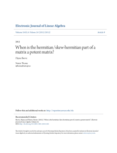 When is the hermitian/skew-hermitian part of a matrix a potent matrix?