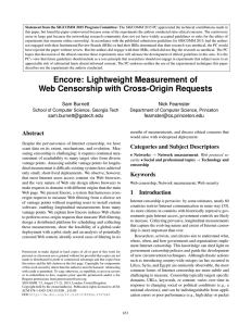 Encore: Lightweight Measurement of Web Censorship with Cross