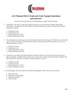(A3) Manual Drive Train and Axles Sample Questions and Answers