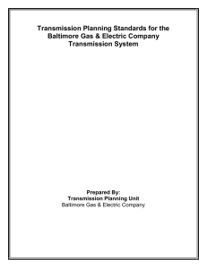 Transmission Planning Standards for the Baltimore Gas