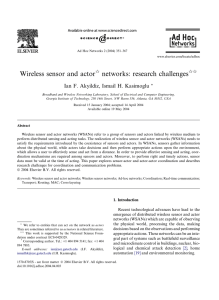 Wireless sensor and actor networks: research challenges