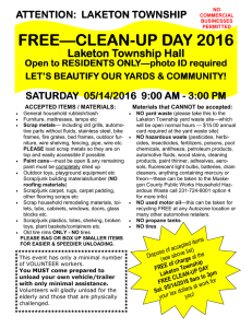 free clean up day 2016 - Laketon Township > Home