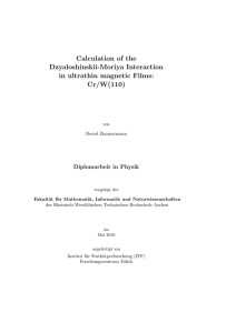 Calculation of the Dzyaloshinskii-Moriya Interaction in ultrathin