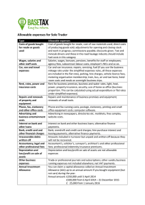 Allowable expenses for Sole Trader