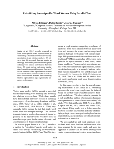 Retrofitting Sense-Specific Word Vectors Using Parallel Text