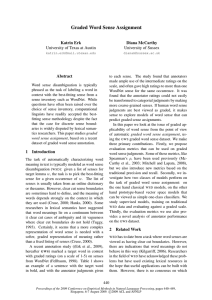 Graded Word Sense Assignment - Association for Computational