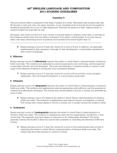 ap® english language and composition 2011 scoring