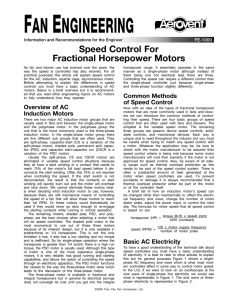 Speed Control For Fractional Horsepower Motors