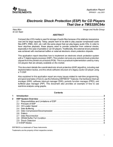 Electronic Shock Protection (ESP) for CD Players That Use a