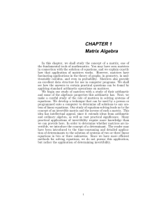 CHAPTER 1 Matrix Algebra