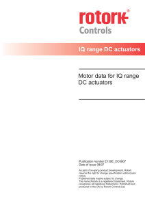 IQ range DC actuators Motor data for IQ range DC actuators