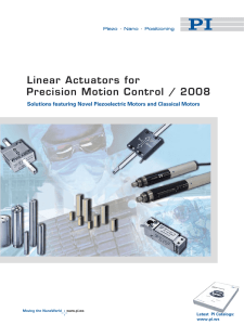 PI Catalog: Precision Linear Actuators, Motor Actuator, Piezo Motor