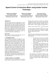 Speed Control of Induction Motor using Scalar Control Technique