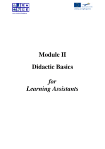 Module II Didactic Basics for Learning Assistants