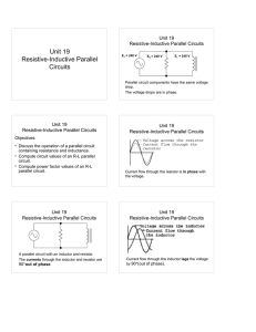 Unit 19 Resistive-Inductive Parallel Circuits