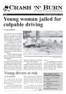Young woman jailed for culpable driving