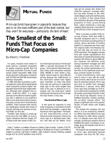 The Smallest of the Small: Funds That Focus on Micro