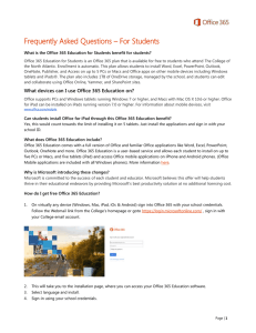 Frequently Asked Questions – For Students - Webmail