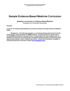 Sample Evidence-Based Medicine Curriculum