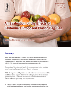 An Evaluation of the Effects of California`s Proposed Plastic Bag Ban