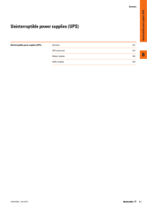B Uninterruptible power supplies (UPS)
