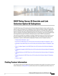 DHCP Relay Server ID Override and Link Selection Option 82
