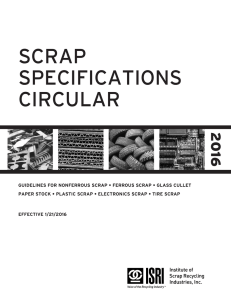 scrap specifications circular - Institute of Scrap Recycling Industries Inc