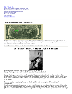 A "Black" Man, A Moor, John Hanson
