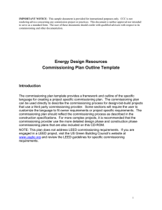 Commissioning Plan Outline