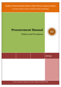 Procurement Manual - M.P.Paschim Kshetra Vidyut Vitran Co.